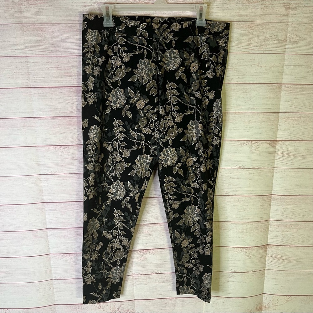 Soft Surroundings Floral Pull On Elastic Waistband Pants‎ Size PL